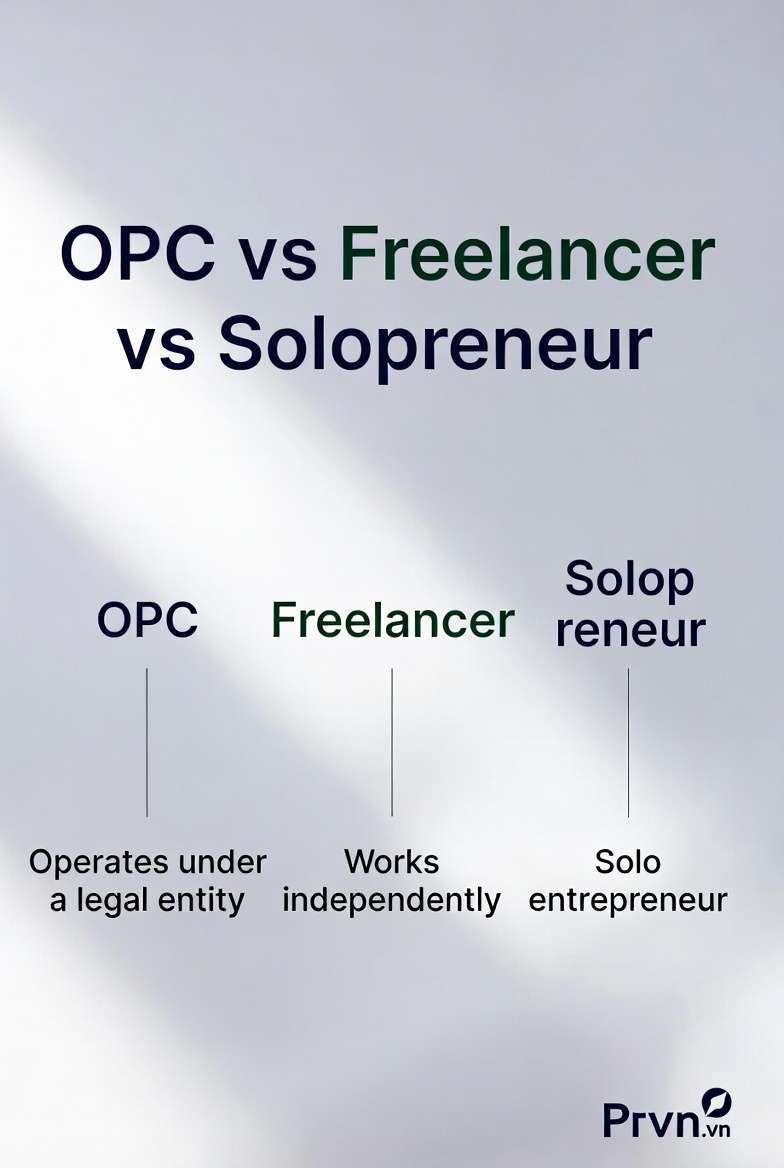 OPC vs Freelancer vs Solopreneur: 3 mô hình dễ nhầm nhất trong thời đại AI